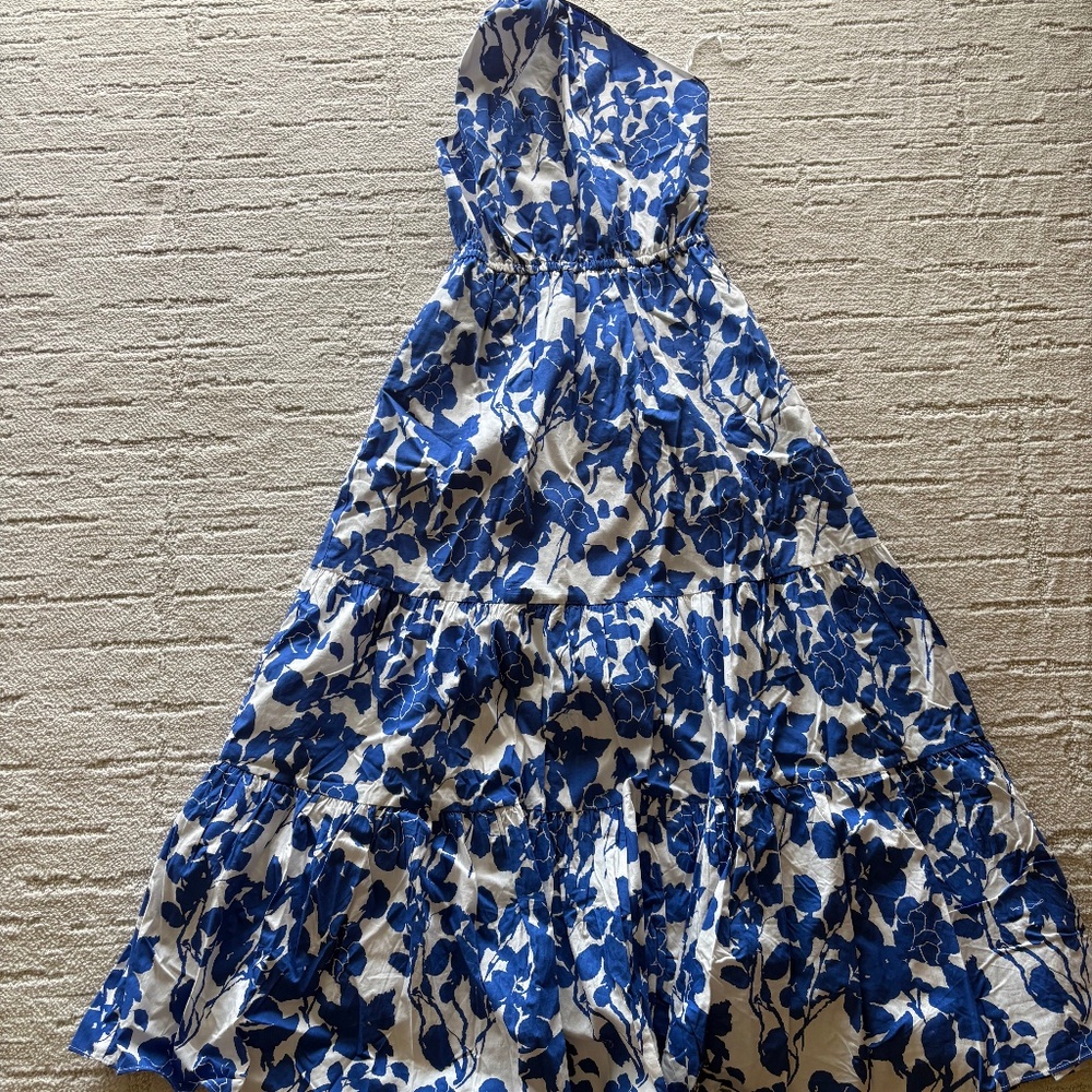 Hyacinth house blue floral one shoulder Sybil maxi dress never been worn